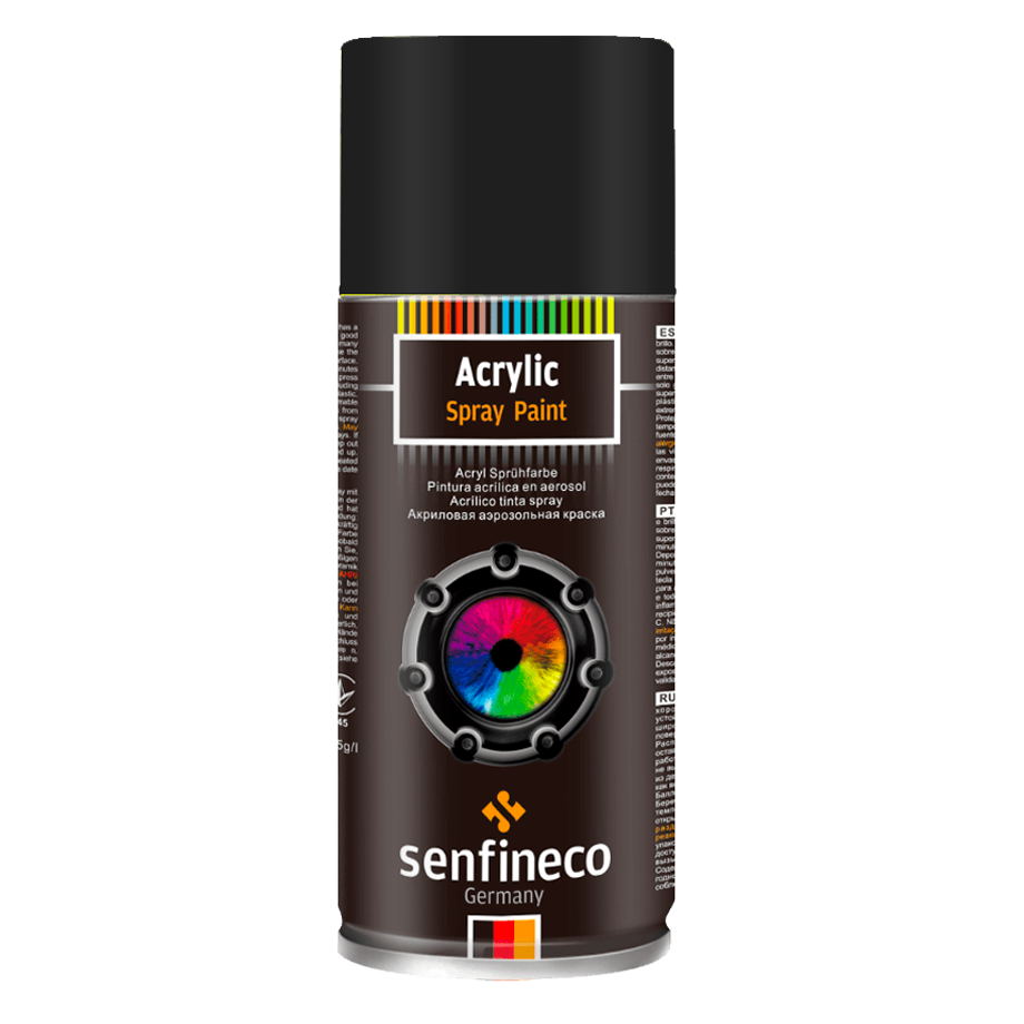 4039 - PINTURA NEGRA BRILLANTE - ACRYLIC PAINT GLOSS BLACK 400ML - SENFINECO