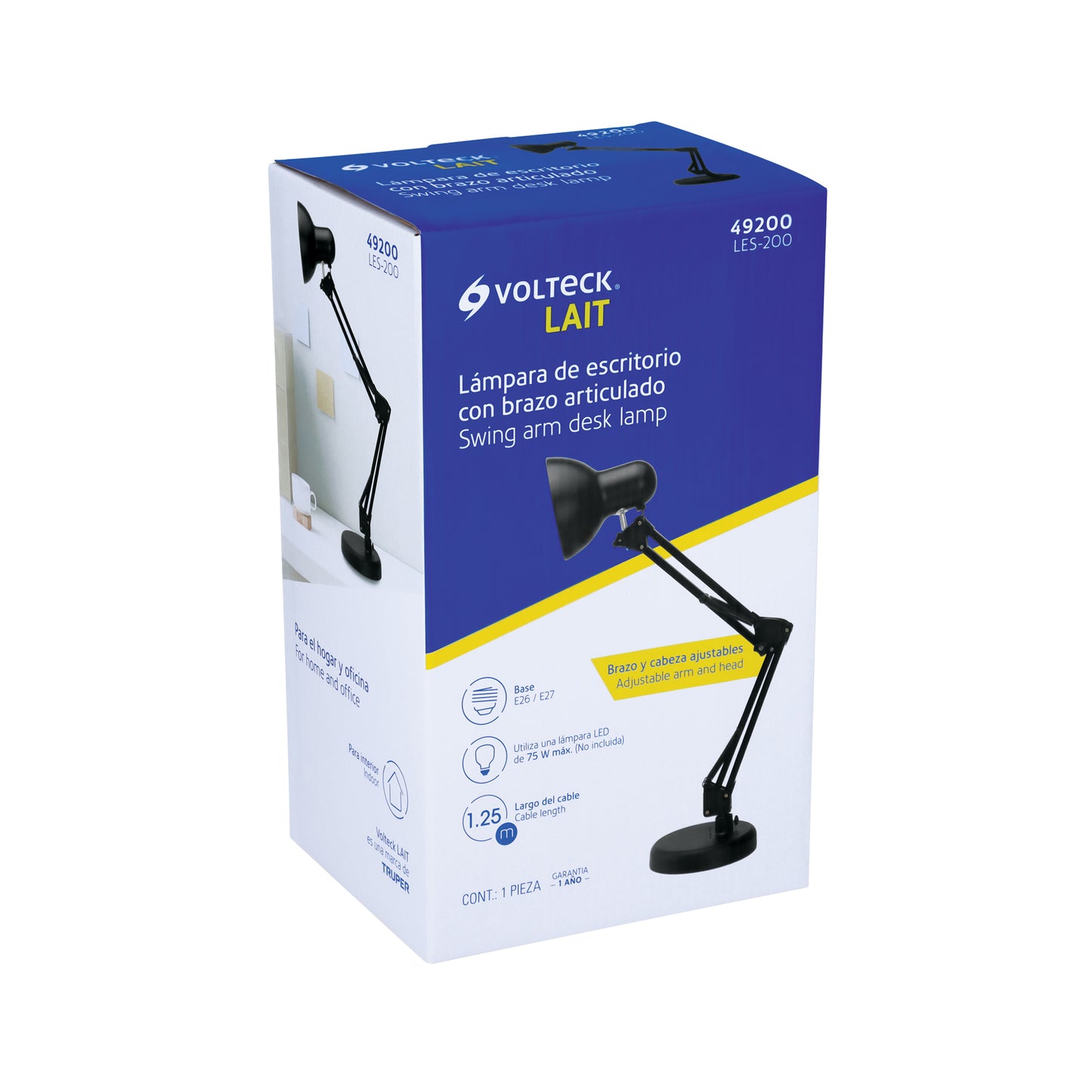 Lámpara de escritorio con brazo oscilante