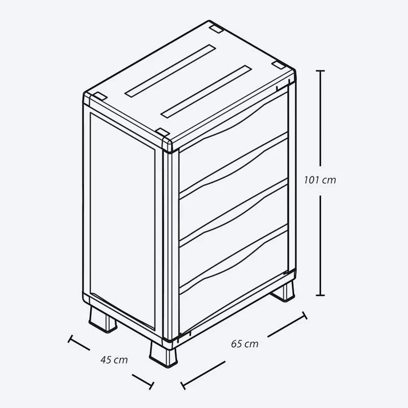 ARMARIO CAJONERO GRIS-AZUL