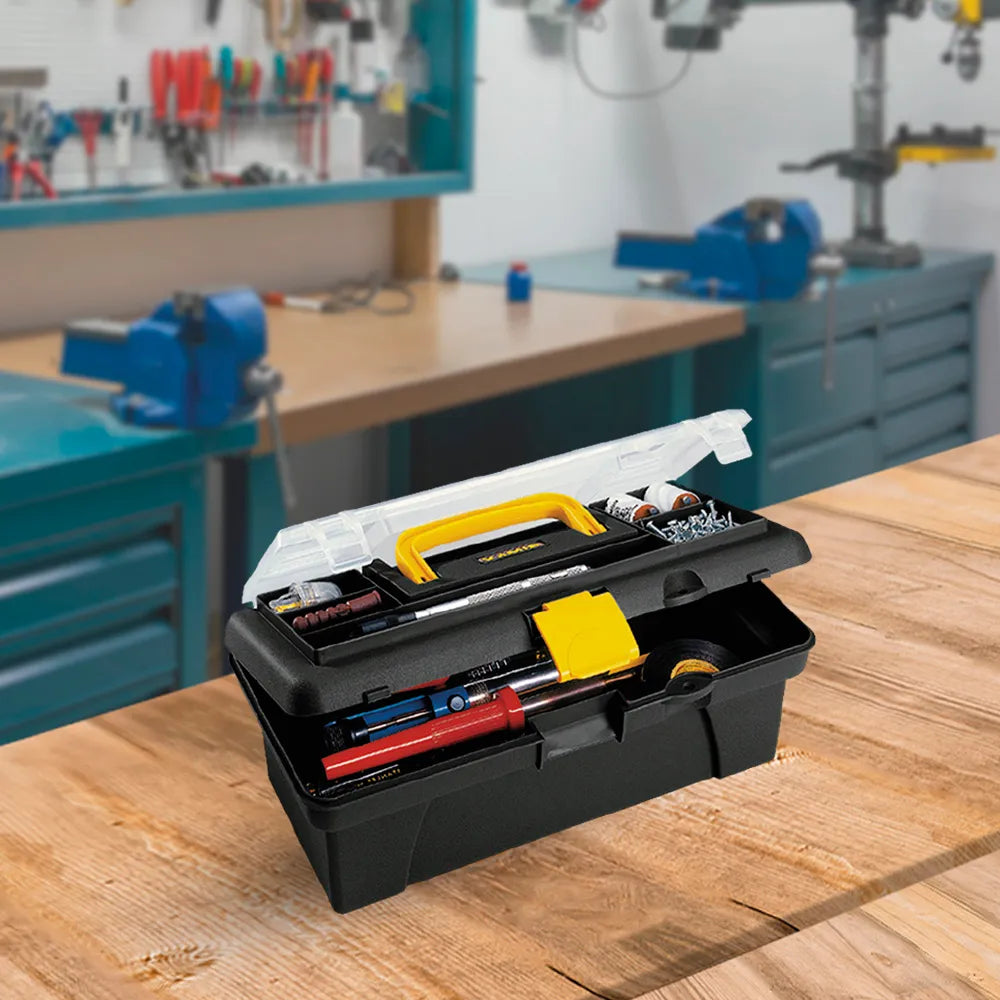 CAJA HERRAMIENTAS 12" TAPA-ORG NEGRA