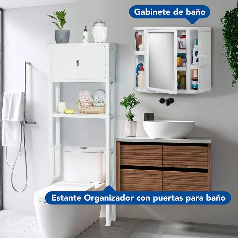 BOTIQUIN P/BAÑO C/ESPEJO BLANCO