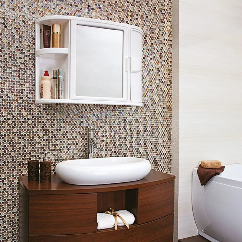 BOTIQUIN P/BAÑO C/ESPEJO BLANCO