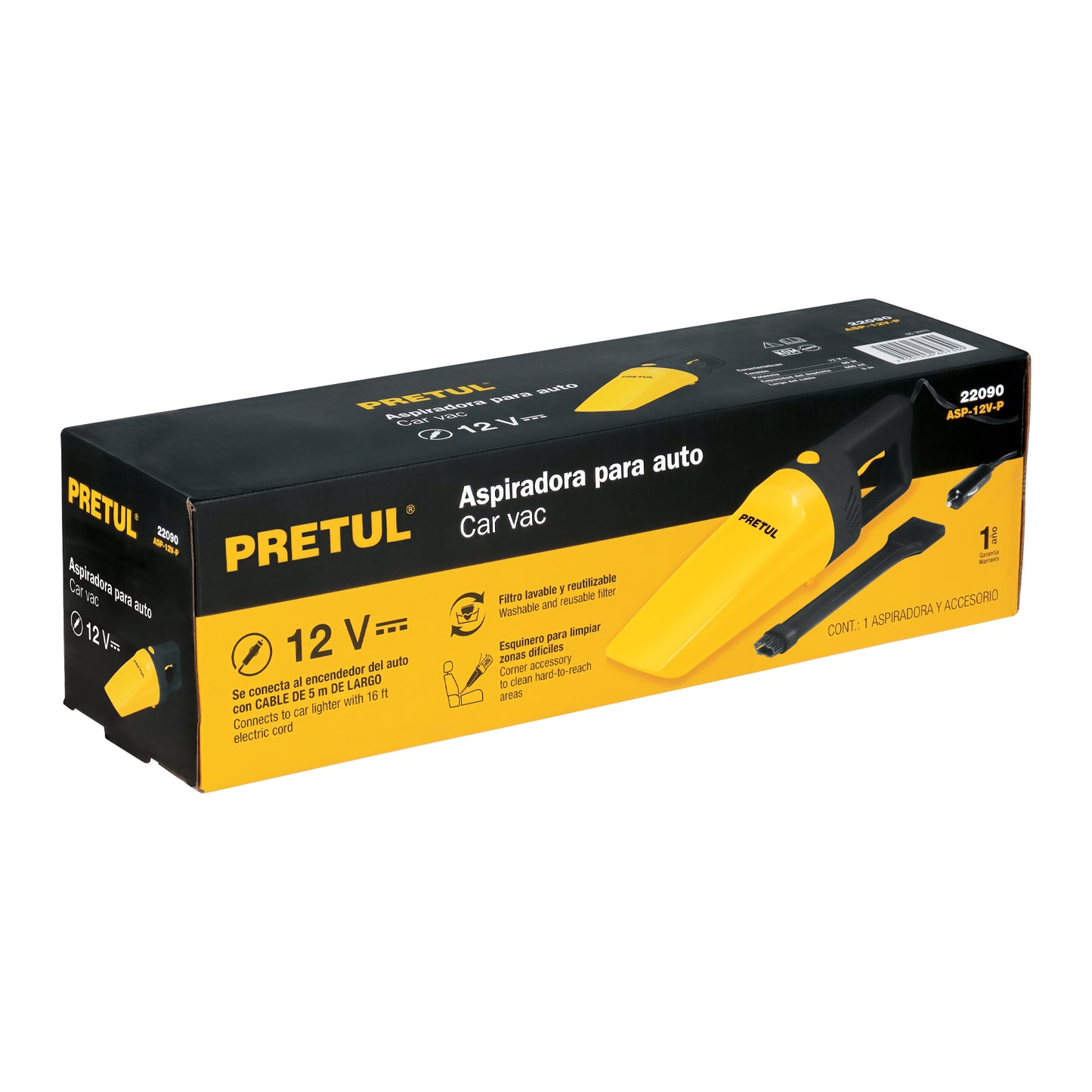 Aspiradora para auto, de 12 voltios, Pretul
