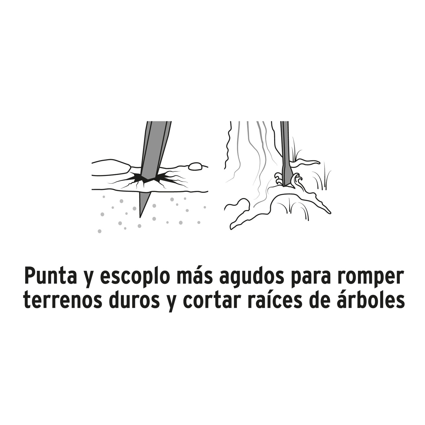 Barreta para tierra dura 1"x150 cm, escoplo 67 mm, Truper