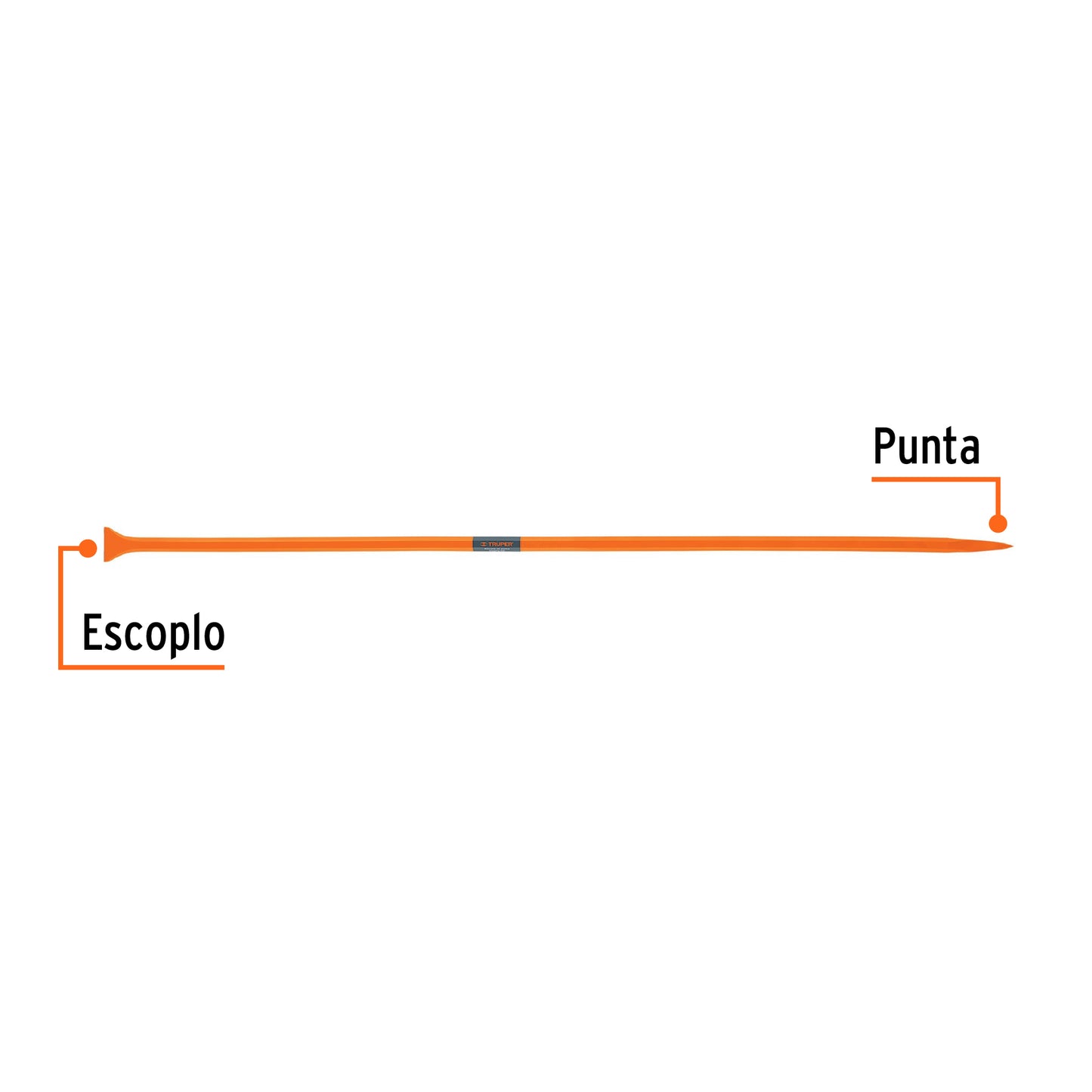 Barreta de punta de 1"x175 cm, escoplo 72 mm,Truper