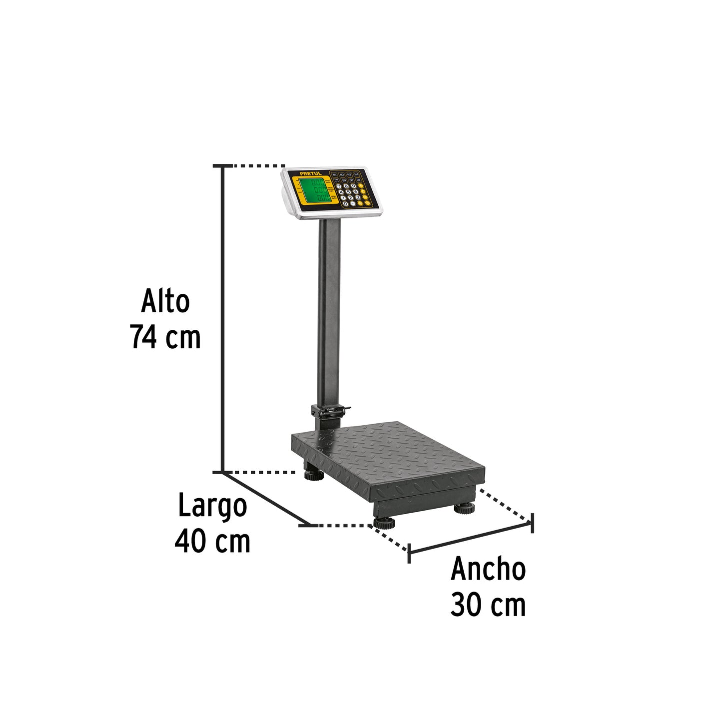Báscula electrónica de plataforma, plegable, 100 kg. Pretul