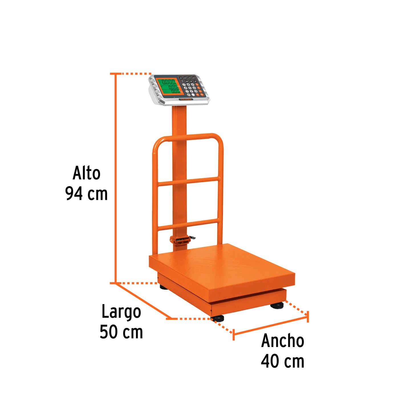 Báscula electrónica de plataforma, plegable, 200 kg, Truper