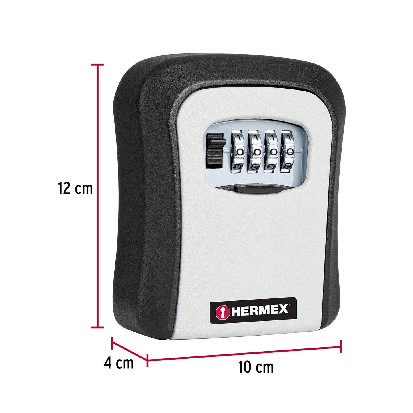 Caja de combinación guarda llaves para pared, 12cm, HERMEX