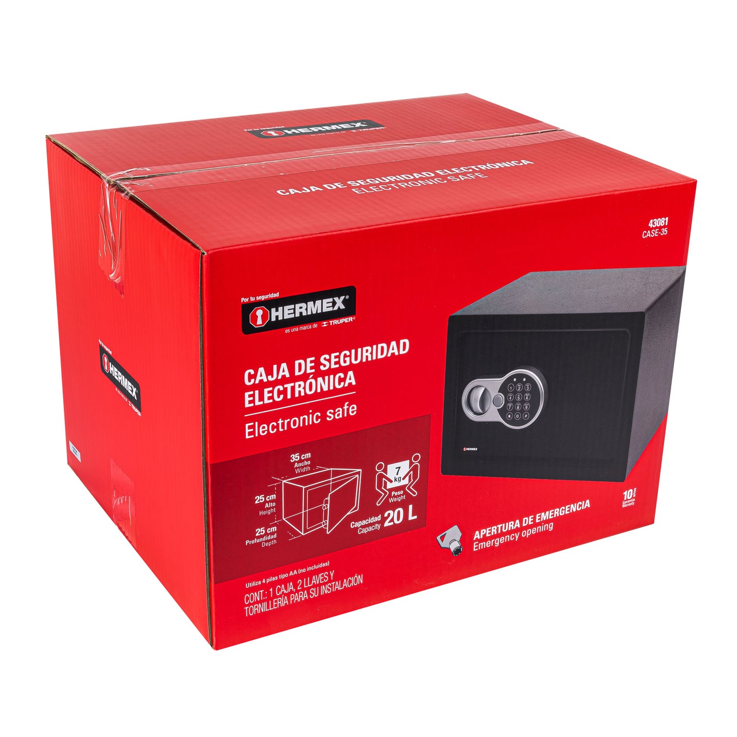 Caja de seguridad electrónica, mediana, HERMEX
