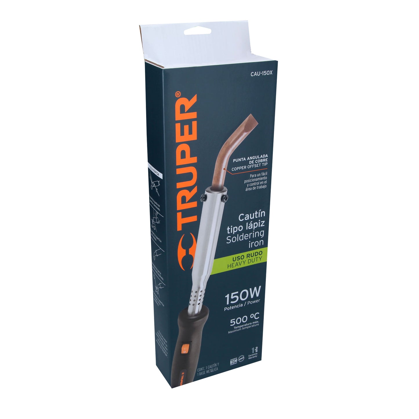 Cautín 150 W tipo lápiz punta angulada para uso rudo, Truper