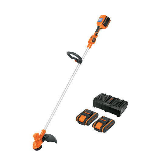 Desbrozadora inalámbrica 40V, 2 baterías 2Ah,1 carg.dual,PRO