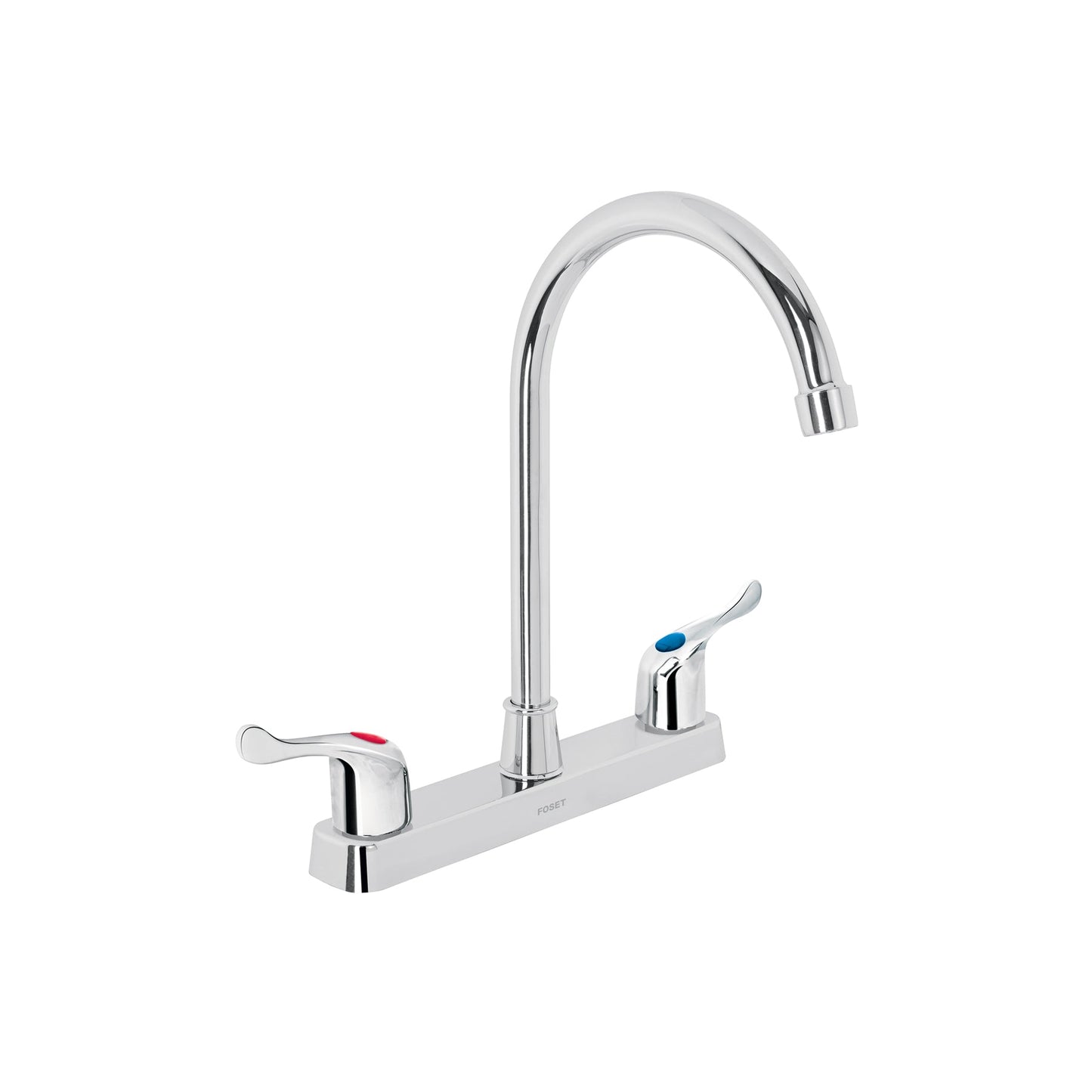 Mezcladora 8" fregadero, ABS, cuello curvo, palanca, BASIC