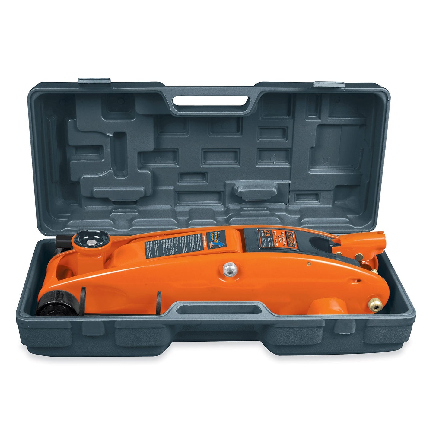 Gato hidráulico de patín 2.5t, elevación rápida, con maletín