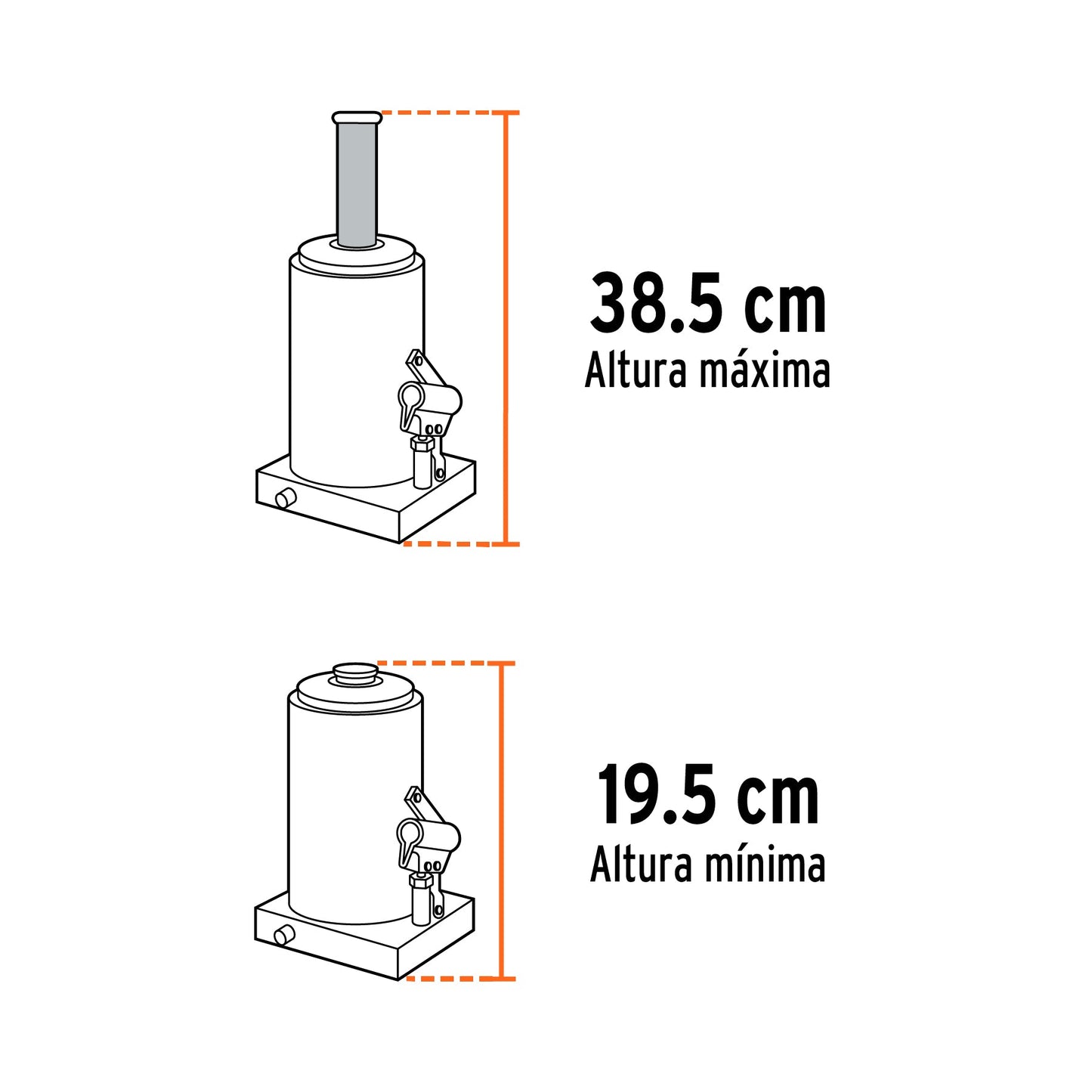 Gato hidráulico de botella de 4 Ton, Truper