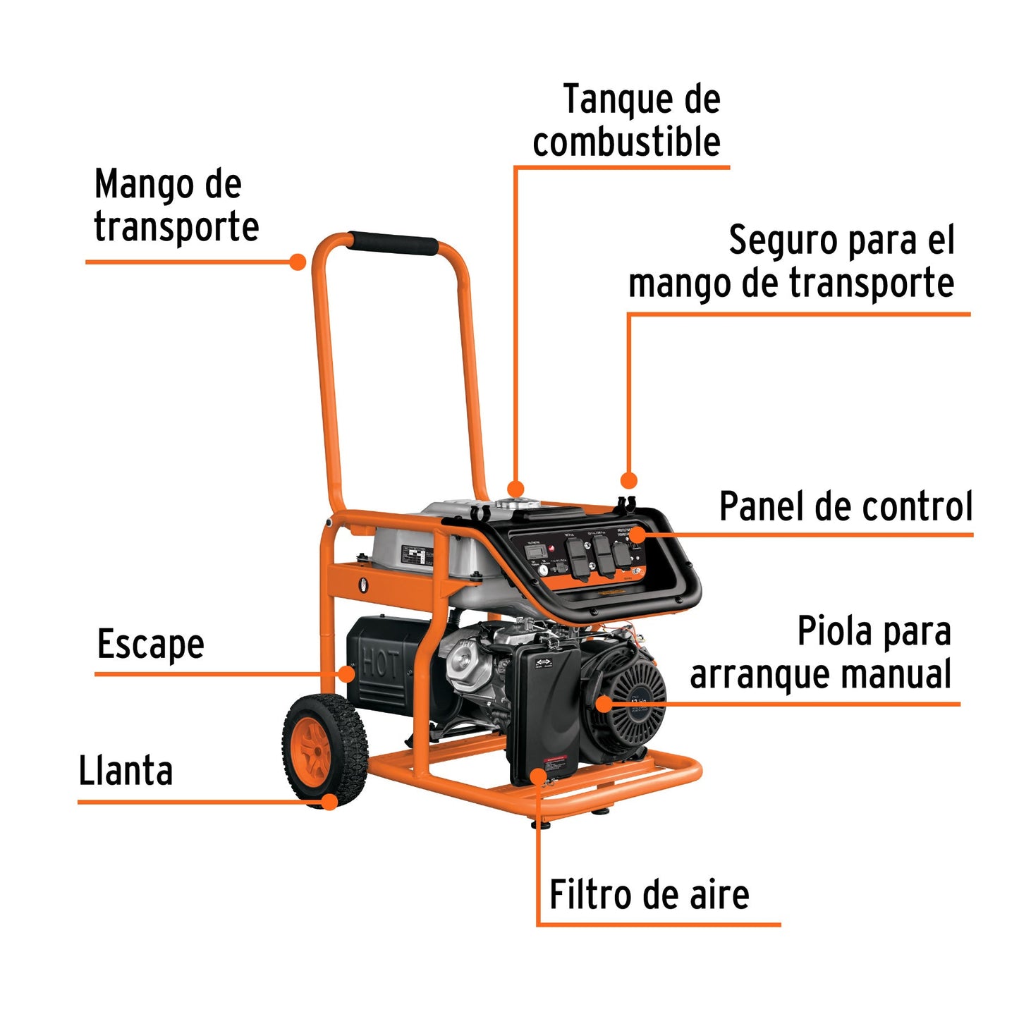 Generador portátil 5.5 kW motor a gasolina, TRUPER