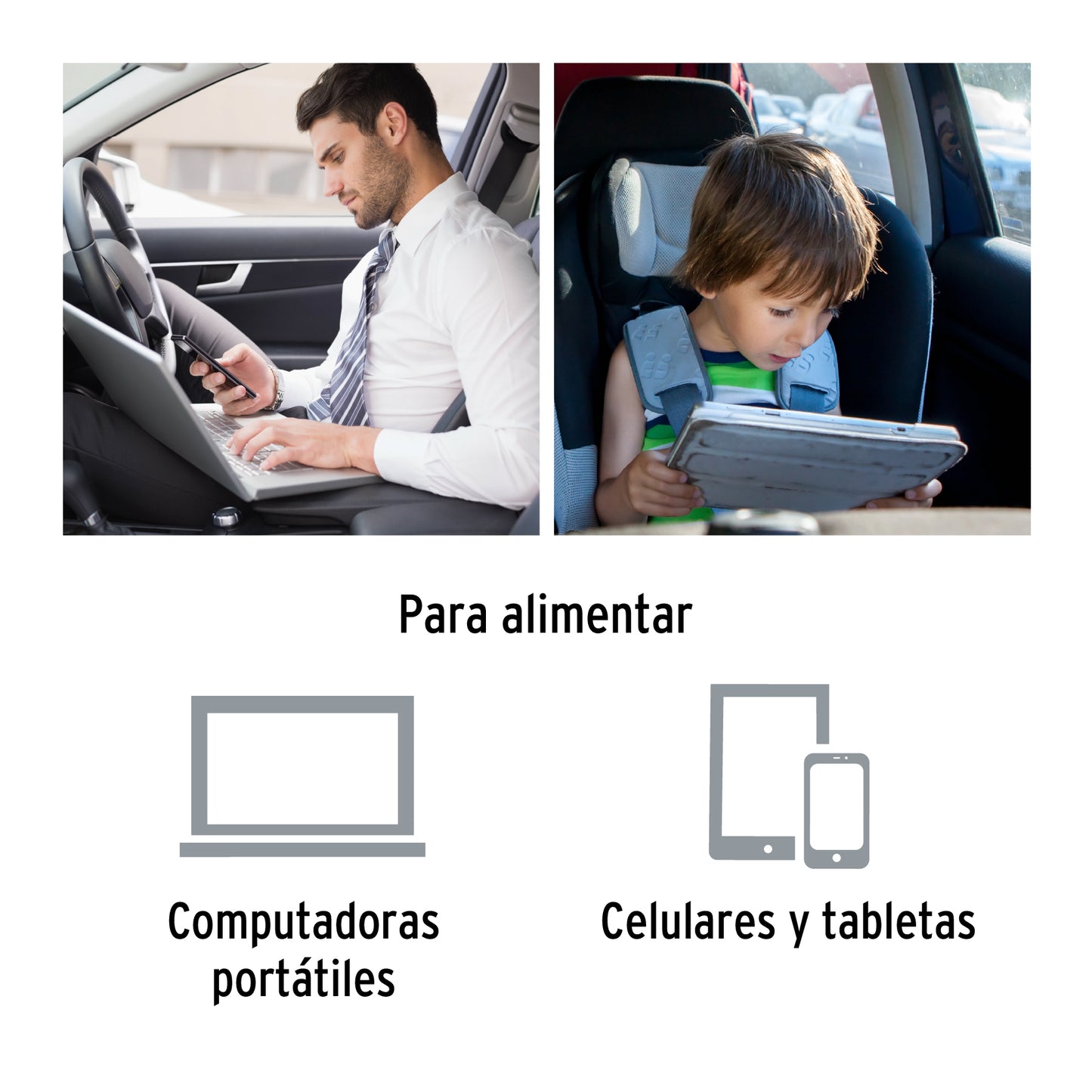 Inversor de corriente 120 W tipo vaso, 2 puertos USB, Truper