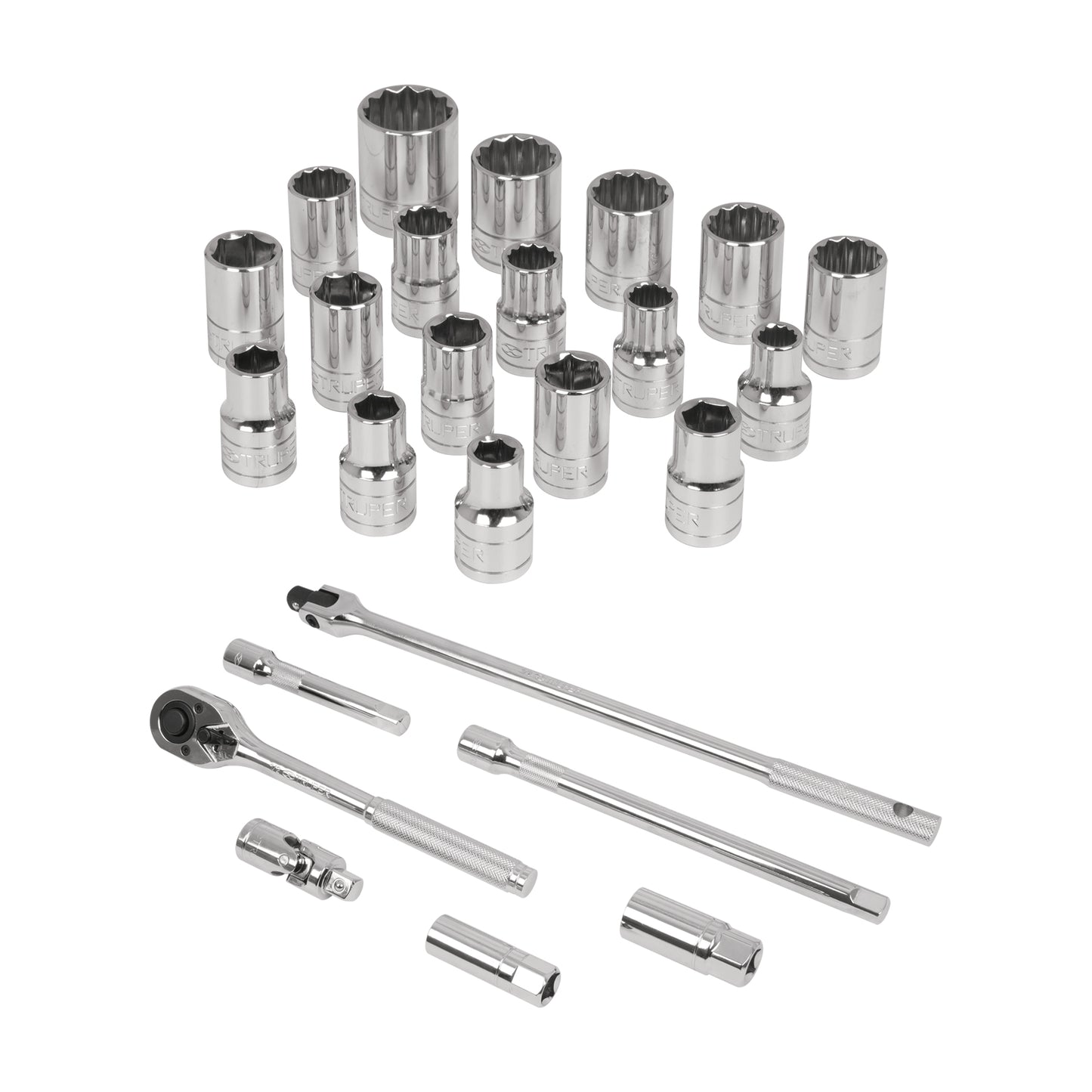 Juego de 25 herramientas cuadro 1/2" std y mm para mecánico