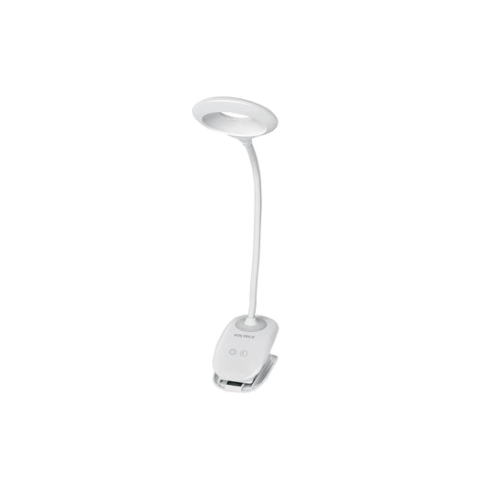 Lámpara escritorio LED 4 W recargable c/clip, 3 intensidades