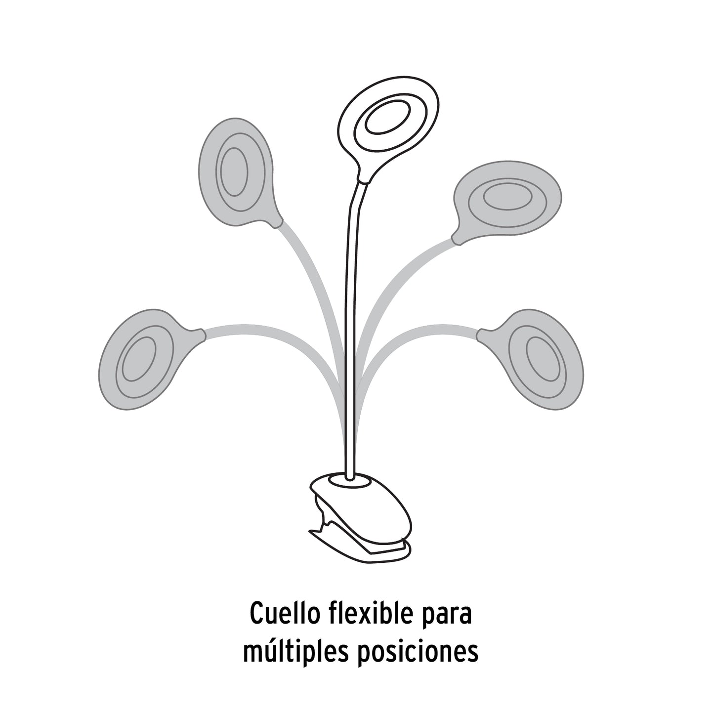 Lámpara escritorio LED 4 W recargable c/clip, 3 intensidades