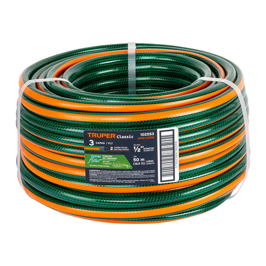 Metro de manguera 1/2" 3 capas en rollo de 50 m, Truper