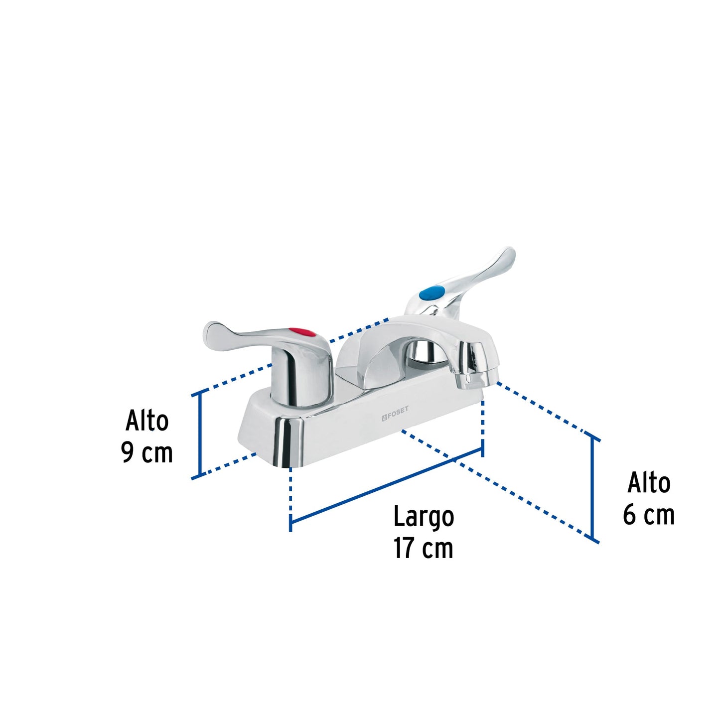 Mezcladora 4" lavabo, ABS, palanca, BASIC