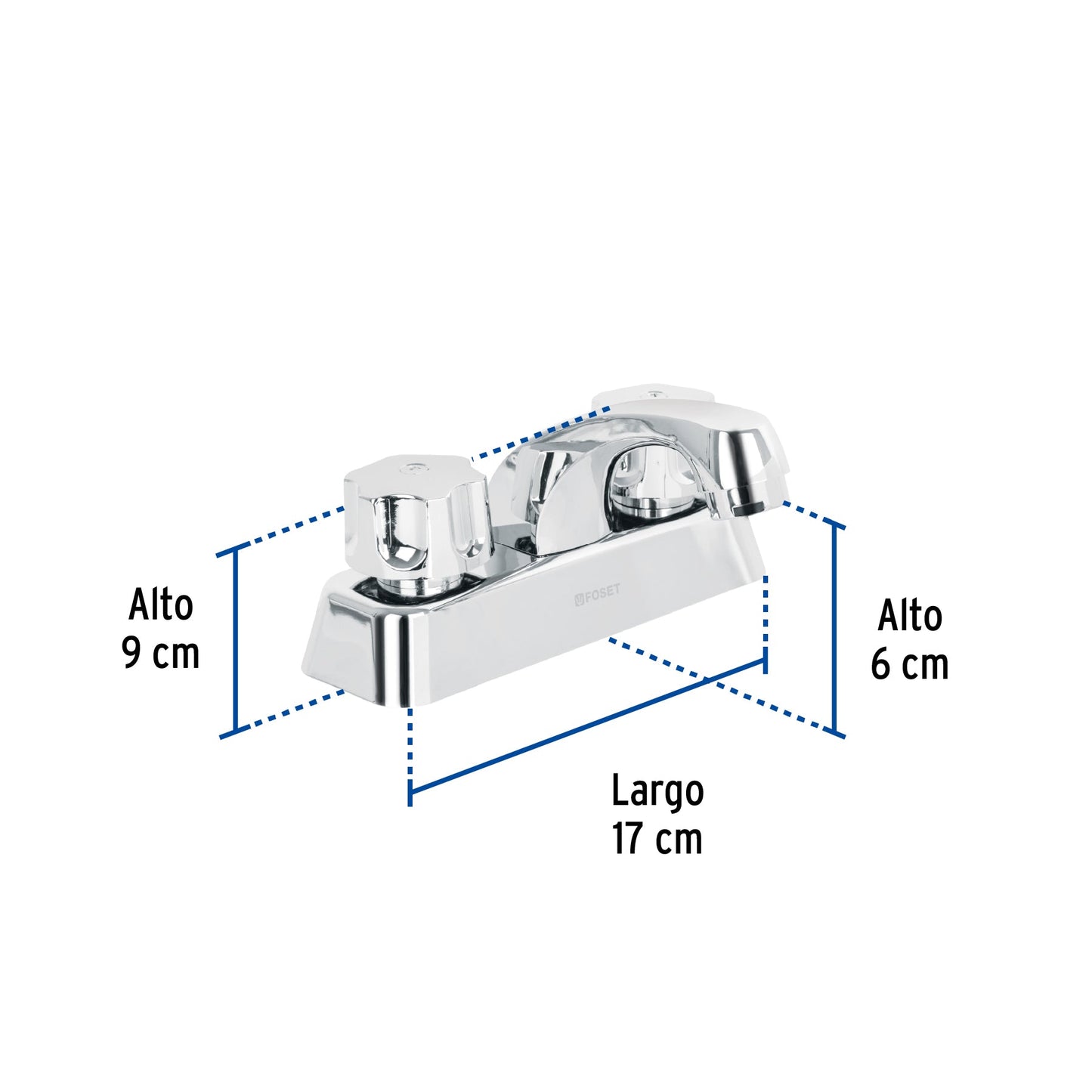 Mezcladora 4" lavabo, ABS, hexagonal, BASIC