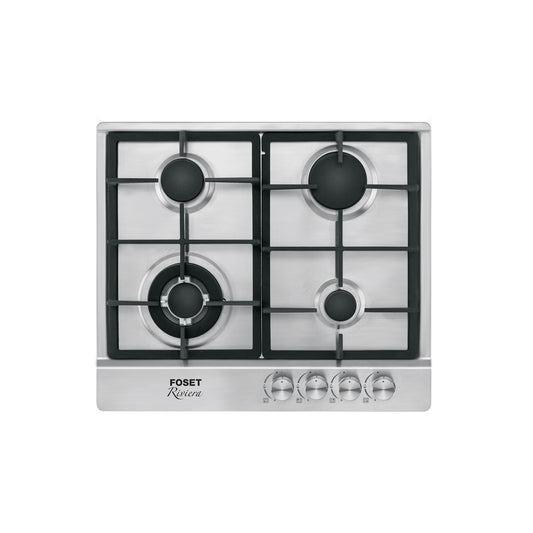 Parrilla gas empotrable 60cm, 4 quem, acero inox, RIVIERA