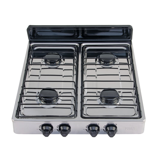 Parrilla de gas de sobreponer 4 quemadores, inox, FOSET