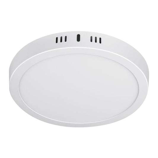 Luminario LED Luz Calida plafón18W 3000K, redondo, blanco, VOLTECK