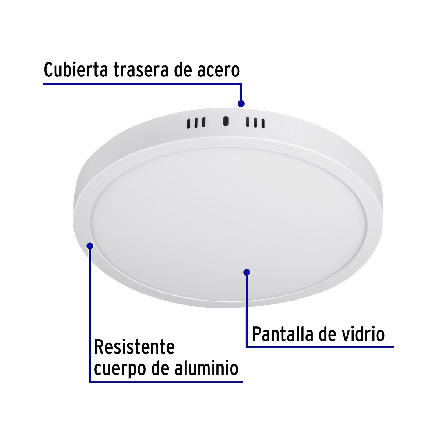 Luminario LED plafón 24W 6500K, redondo, blanco, VOLTECK