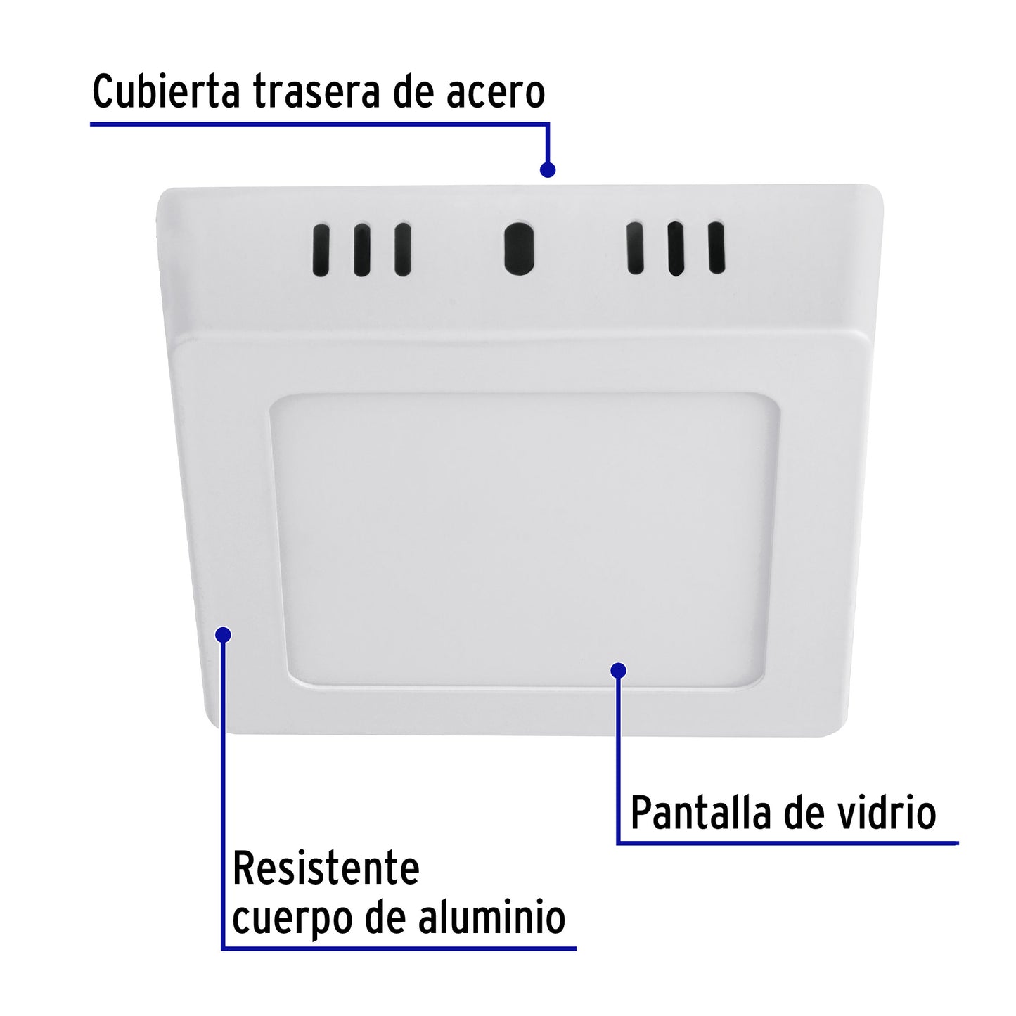Luminario LED plafón 6W 6500K, cuadrado, blanco, VOLTECK