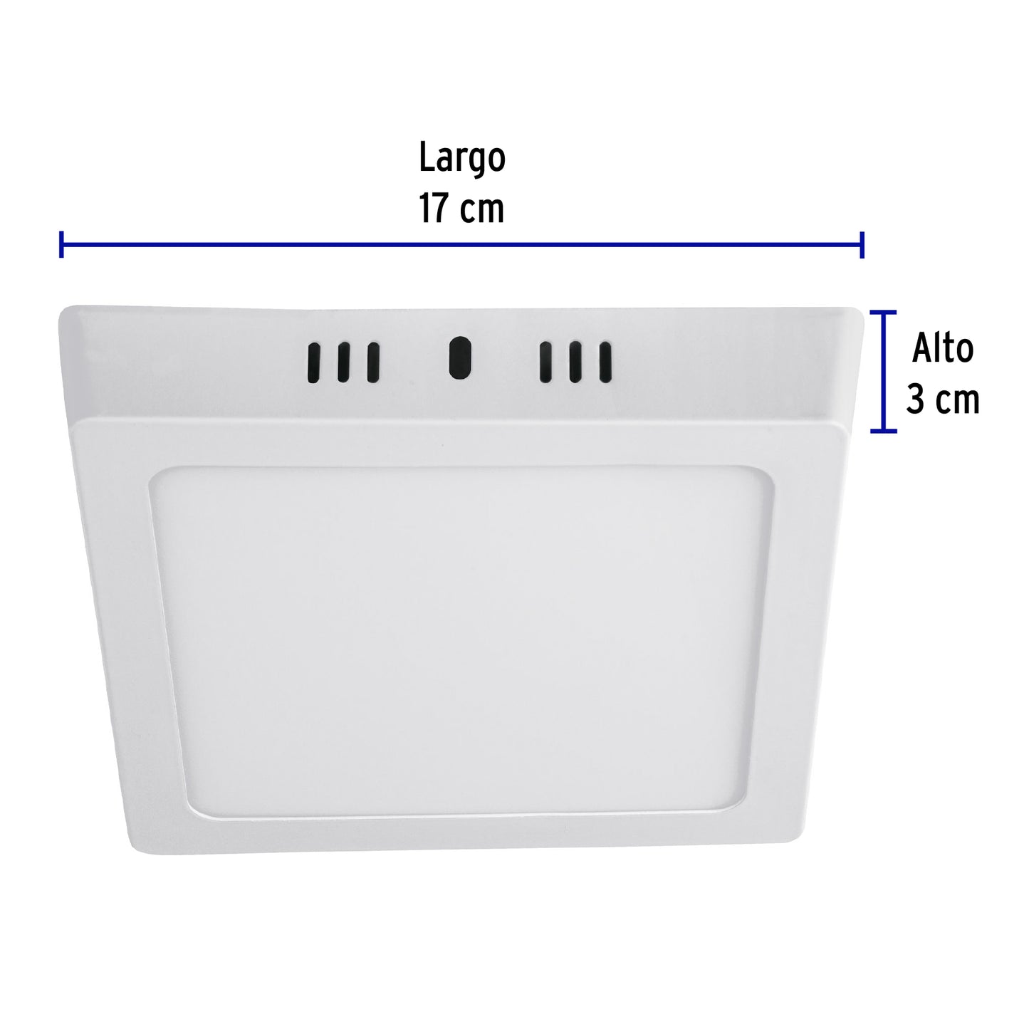 Luminario LED plafón 12W 6500K, cuadrado, blanco, VOLTECK