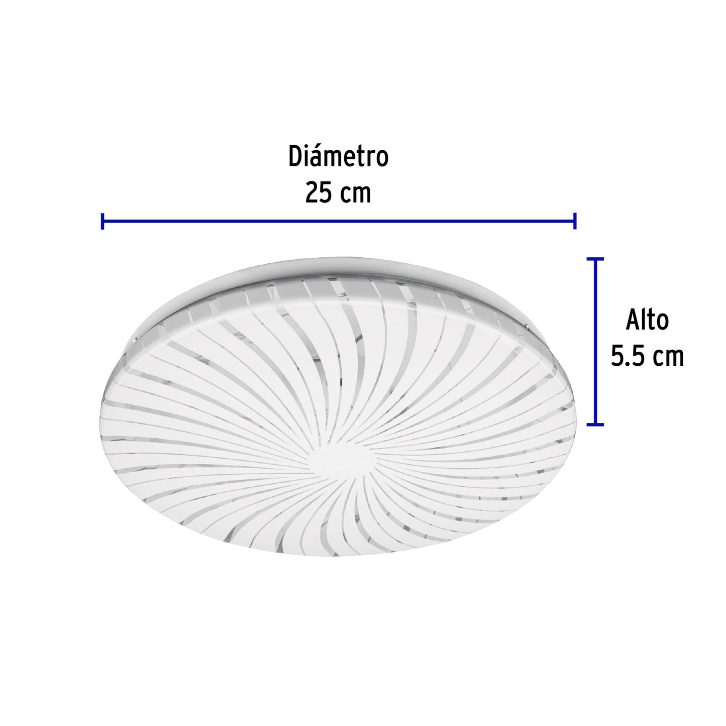 Luminario LED Luz Calida plafón decorativo 15W 3000K, espiral, BASIC