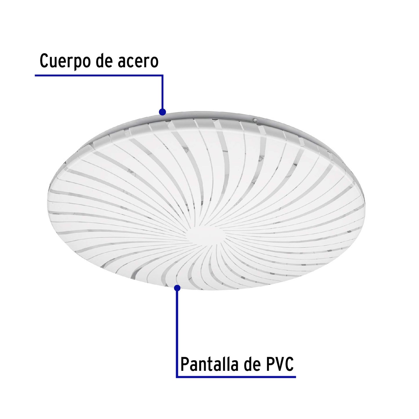 Luminario LED Luz Calida plafón decorativo 22W 3000K, espiral, BASIC