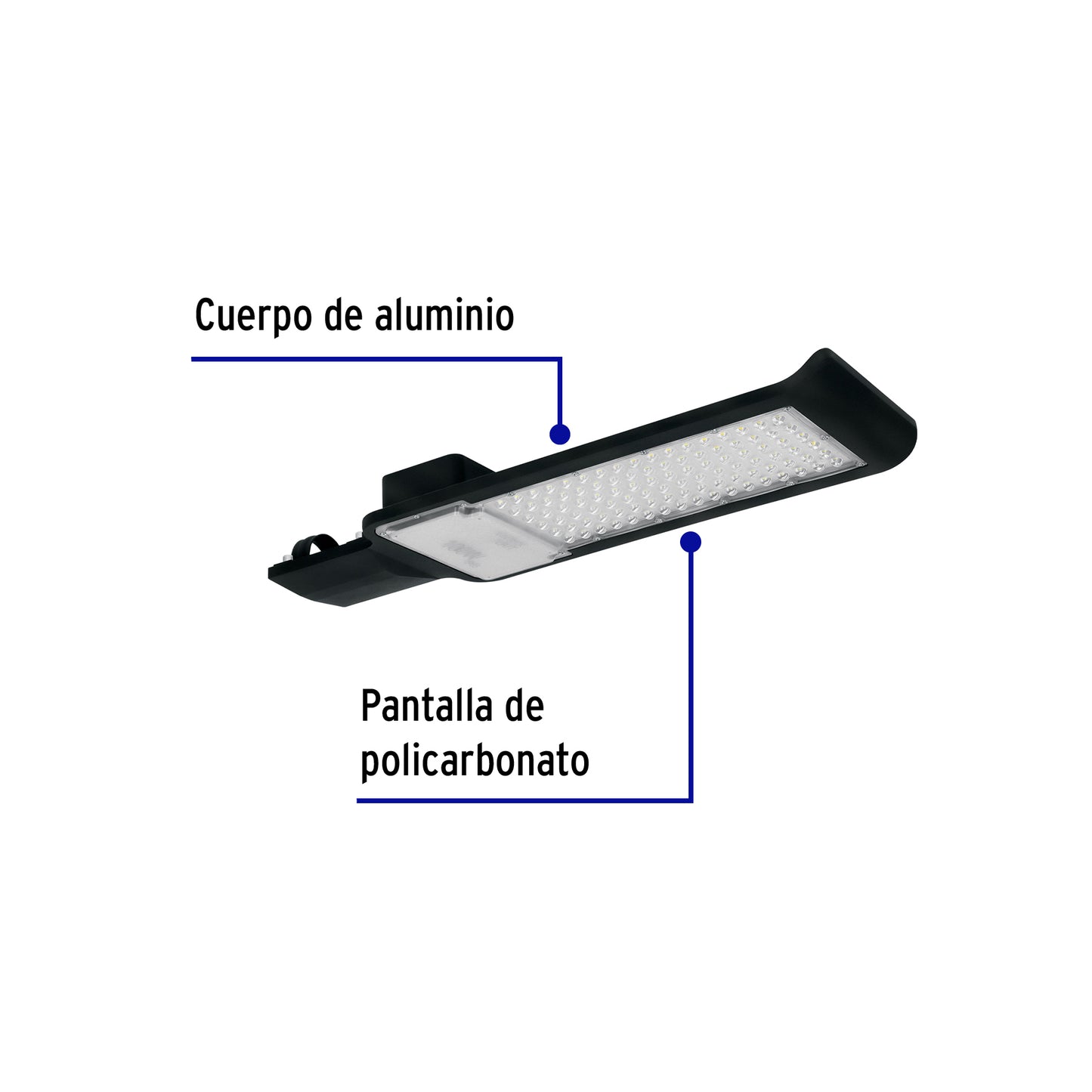 Luminaria suburbano plano de LED 100 W 10.000 lm alta intensidad