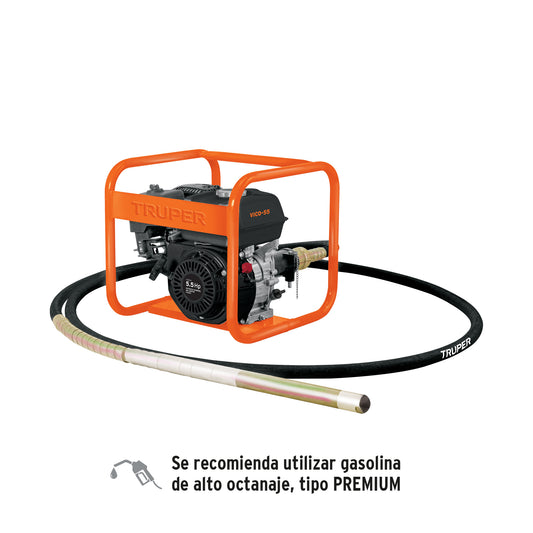 Vibrador para concreto con motor a gasolina, 5.5 HP, Truper